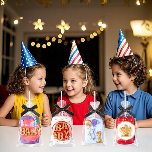 JCXGRVC 50pcs 4" x6"Clear Rice Krispie Treat Bags with Sticks and Ties Bows - color: Black