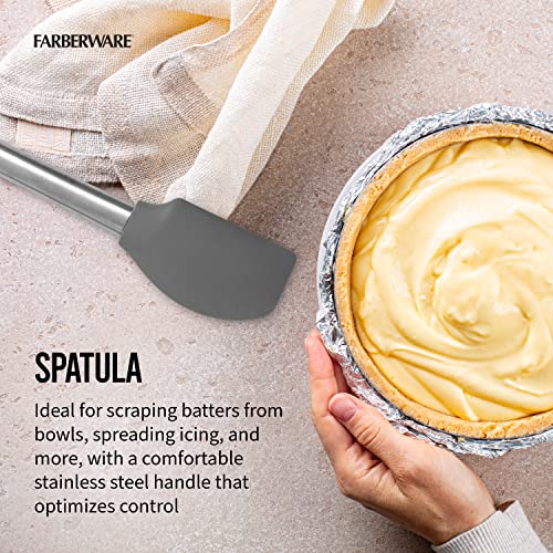 Farberware Pro Whisk and Spatula Set, Stainless Steel Handles with Heat Resistant Silicone Heads, 2-Piece Baking and Cooking Kitchen Utensils Set, Dishwasher Safe