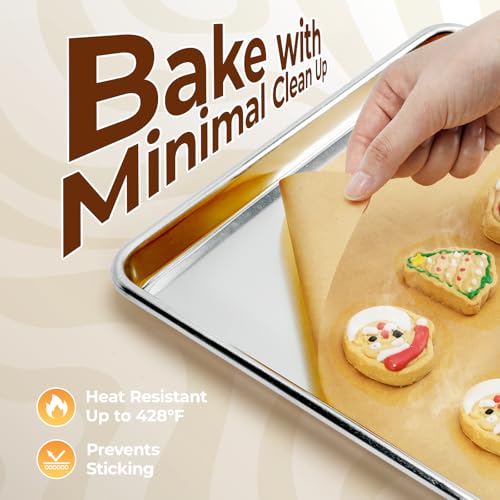 Vailnd 220 Pcs Unbleached Parchment Paper Sheets for Baking 12" X 16"