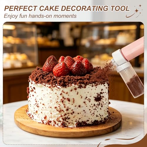 uxcell 2Pcs Manual Air Brush Cake Decorating Cake Air Brush Kit Pink - color: Pink