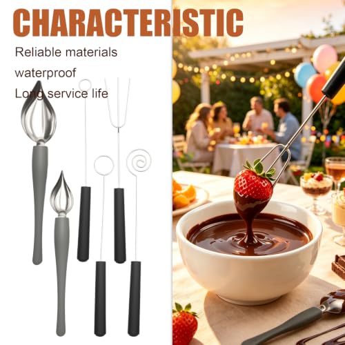 6-piece Set, Chocolate Dipping Tools Set, Candy Dipping Tools, Ideal for Dessert Decorating and Chocolate Coating for Baking Enthusiasts and Professional Chefs - size: 4 Chocolate Dipping Tools+2 Decorating Spoon