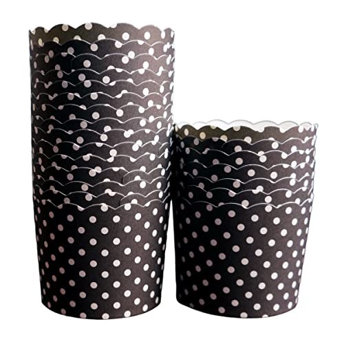 Paper Baking Cups (Polka Dots), Greaseproof Disposable Cupcake Liners (Black, Large Cups (50-Pack)) - color: Black