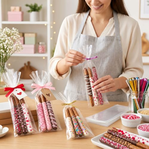 Cellophane Treat Bags 3x11 Inch 200 Pcs - size: 3x11 Inch (Pack of 200)