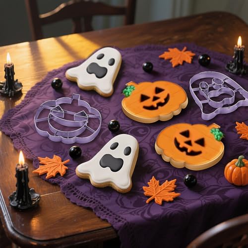 Teenyyou 2 Pcs Extra Large 8" Halloween Cookie Cutters, Ghost & Pumpkin - style: Ghost and Pumpkin