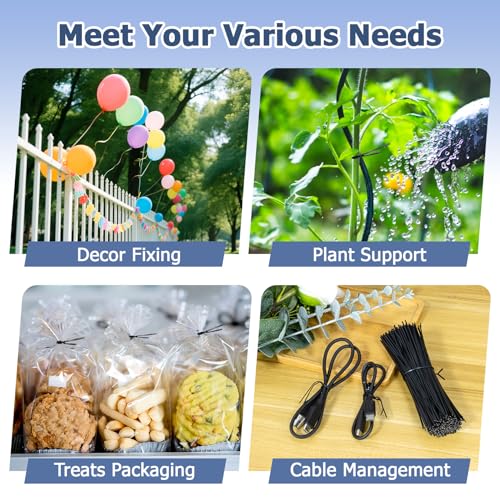 MAQIHAN 500PCS Black Twist Ties - 4.9" Reusable Twist Ties for Plastic Bags