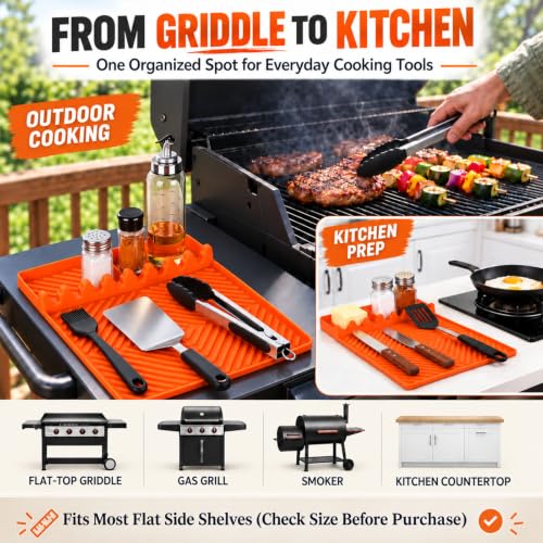Find law Silicone Tools Mat for Griddle & Kitchen Countertop - color: Orange