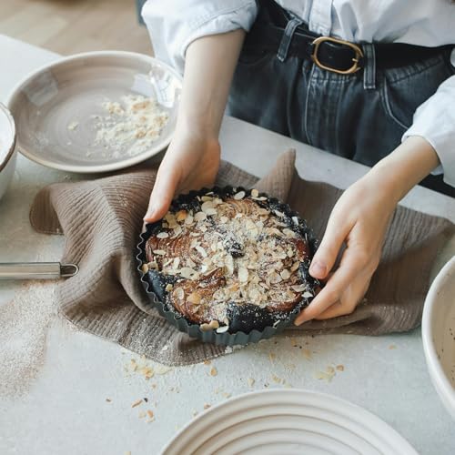 2 Pack 9.4 × 2 Inches Nonstick Tart Pan with removable bottom, Quiche Pans for Baking, Carbon Steel Deep-dish Pie Pan with Removable Loose Bottom - size: 9.4" x 2"