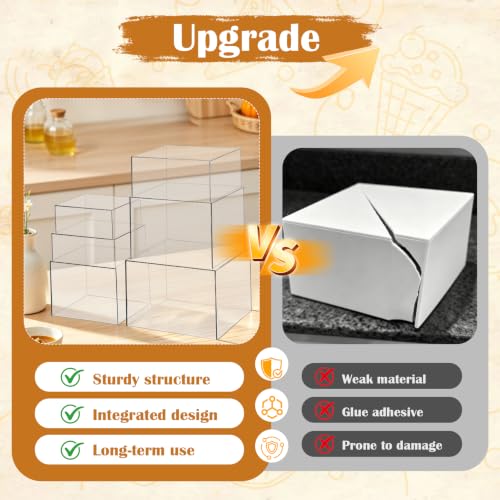 6 PCS Buffet Risers and Stands, Dessert Food Display for Buffet Table - color: Transparent, size: 10" 9" 8.5" 8" 7.5" 6.8"