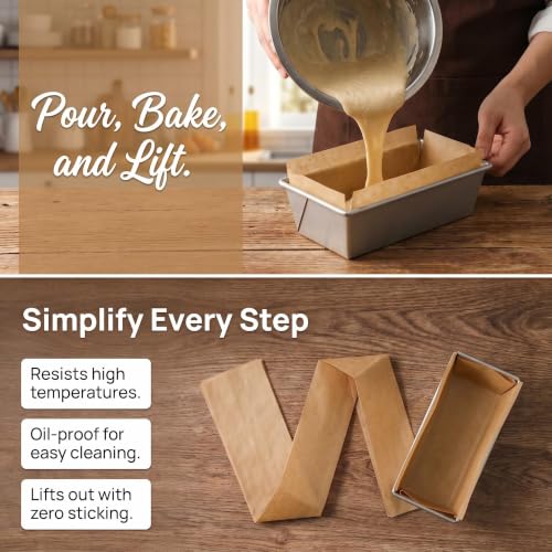 220PCS Mini Loaf Pan Liners, 6" x 3" Bread Baking Parchment Paper - size: Mini 6 x 3 Inch – 220 Sheets