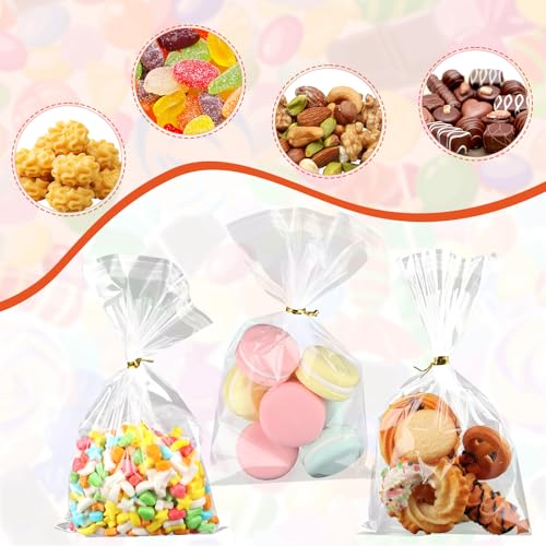 200Pcs Cookie Bags Self Sealing Cellophane Bags 4x6 Inches Plastic Resealable Clear Treat Bags with Twist Ties for Cookies Party Favors Bag - size: 4x6 Inches