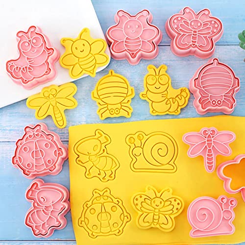 8-Piece Small Animal Cookie Cutter and Stamp Set, Plastic - color: Small Animal