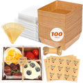 100Pcs Small Charcuterie Boxes with Clear Lid, Kraft Food Container