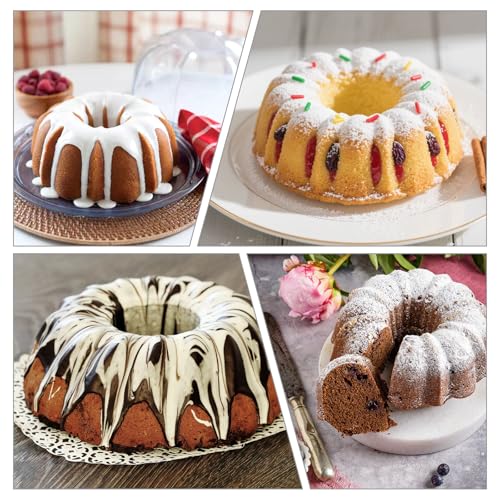 3 PCS Bundt Cake Pans for Baking, Non-stick Silicone Molds for Baking Jellies, Muffins, Donuts，Cookies, Cupcakes，6-Cavity Mini Cake Pans(Pumpkin,Purple)