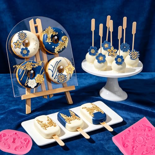 Baroque Silicone Mold, 4 Pcs Scroll Border Lace Filigree Molds Set - color: Baroque