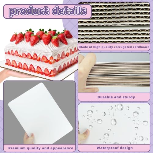 15 Pack 13.75x9.75 White Rectangle Quarter Sheet Cake Boards - size: 15 Pack
