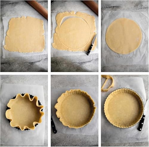 Set of 3 Deep Dish Pie Pan with Removable Bottom - Fluted Carbon Steel Tart Pan for Quiche Lorraine & Pies - Crispy Crust Baking Dish for Home Bakers - 7.87, 9.44 and 11 inches - size: Set 3