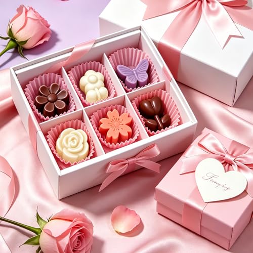Flower Ice Cube Mold, Flower Chocolate Candy Molds 24-Cavity - color: Flower, Pink + Purple