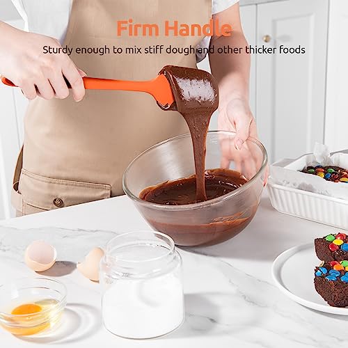 U-Taste Silicone Spatula Set with 600 Degrees Fahrenheit Heat Resistant (Orange) - color: Orange