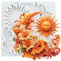 Sun Face Silicone Mold Baroque Curlicues Scroll Lace Fondant Mold - color: Style H