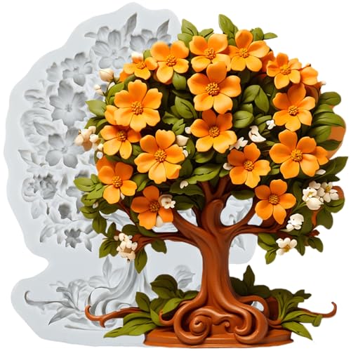 Flower Tree Silicone Mold Tree of Life Fondant Molds - color: Style T