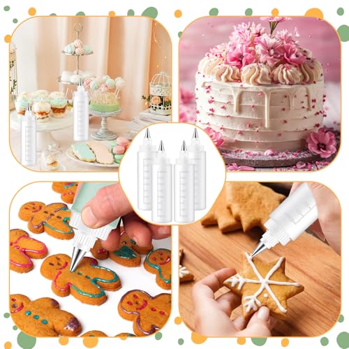 4 Pcs Squeeze Icing Bottles for Cookie Decorating,8 oz - size: 8 Ounces (Pack of 4)