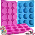 Sakolla 3 Pcs Round Chocolate Cookie Molds, 2.1 Inch Cylinder Silicone Mold - color: 3 Pcs/Rose Red&Blue