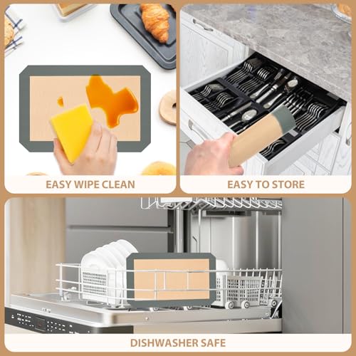 2 Half & 1 Quarter Silicone Baking Mat, Baking Sheets