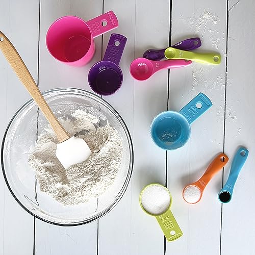 R&M Colorful Measuring Spoons 5-Piece Set – Plastic Nesting Measuring Spoon Set with Tablespoon & Teaspoon Sizes for Cooking & Baking - style: Measuring Spoons