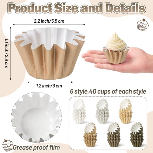 Coffee Tan Mini Size Cupcake Liners, Bulk Grease Resistant Baking Cups - color: Brown