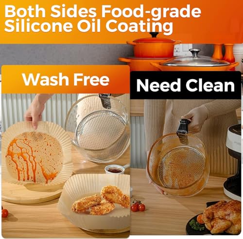 100Pcs 6.5IN Square Air Fryer Paper Liners Disposable for 3-5 QT - size: 6.5"Square