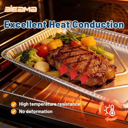 100 Pack Aluminum Pans 18" x 13" Half Size Disposable Foil Pans - size: 13" × 18" 100PACK