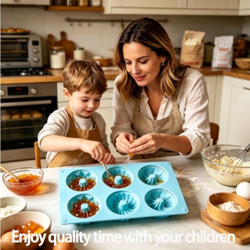 3pcs Mini Fluted Cake Pan,6-Cavity Fluted Tube Cake Pan,Jelly Molds - color: C