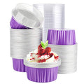EUSOAR Dessert Cups with Lids, 5oz 100pcs Reusable Cupcake Cups with Lids, 125ml Pie Ramekins, Desserts Flans, Custard Cake Pudding Jello Cups, Catering Party Favor-Lavender - color: Lavender, size: 100pcs