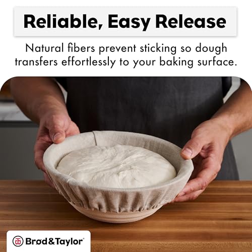 Brod & Taylor Boule Banneton Liner for Sourdough & Artisan Bread Baking – Proofing Liner Made From 100% Natural Linen (1-Pack) - size: Boule