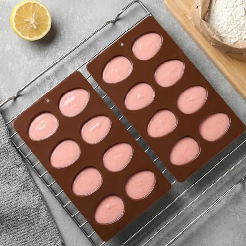 3Pcs 8-Cavity Easter Silicone Egg Molds, Egg Shaped Cake Pop Mold, Baking Supplies for Making Chocolate Jello Candy Dessert Muffin Mousse Pastry (Chocolate) - color: Chocolate