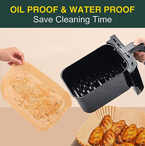 Air Fryer Disposable Paper Liners for Ninja Dual Airfryer Accessories, Non-Stick Parchment Rectangular for Baking, Oil Proof, Water Proof, for Microwave Oven (100PCS, 8.6in x 5.5in) (Pack of 2) - size: Rectangle-8.6 x 5.5''-100PCS (Pack of 2)