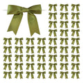 Meseey 50 Pcs 3 Inches Twist Tie Satin Ribbon Bows Moss Green Pretied Premade Craft Bows for Treat Bags Gift Wrapping Basket Wedding Baby Shower Brithday Christmas Party (3", Moss Green) - color: Moss Green