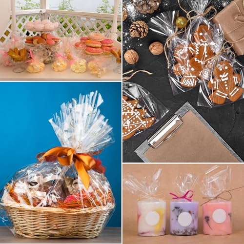4x6" Clear OPP Treat Bags 200Pcs with Twist Ties, Cellophane Bakery Bags - color: 4*6 Inch 200pcs