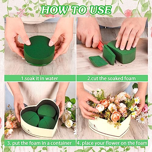6Pcs 4"X1.5" Round Floral Foam Blocks