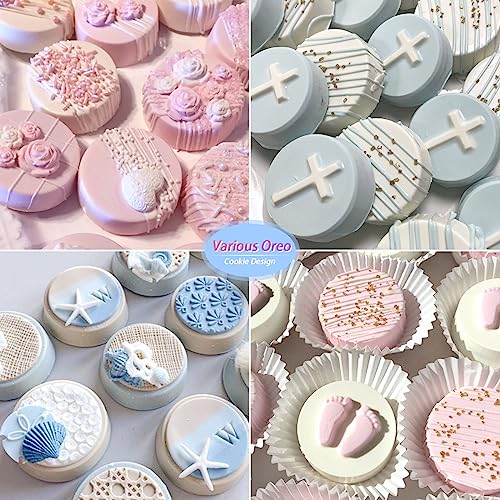 Sakolla 3 Pcs Round Chocolate Cookie Molds, 2.1 Inch Cylinder Silicone Mold - color: 3 Pcs/Rose Red&Blue