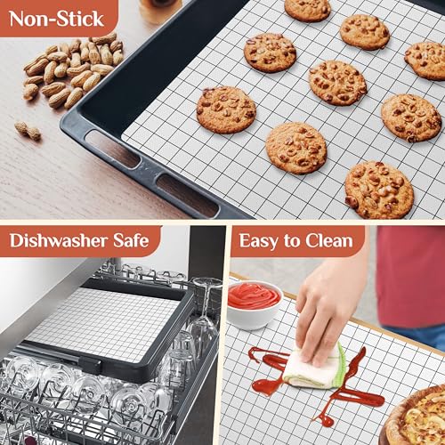 GTJ Silicone Baking Mat Roll, Reusable Baking Sheet Liners, 12 in x 6 ft - color: White + Black Line, size: 72"L x 12"W