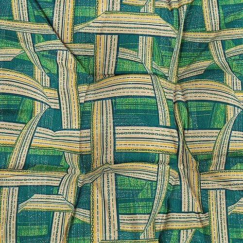 2-Pack Outdoor/Indoor Wicker Patio Seat Cushion Pad with Ties - Dining Chair Cushion, 17" x 17" (Green Plaid) - color: Green Plaid