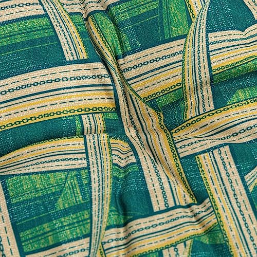 2-Pack Outdoor/Indoor Wicker Patio Seat Cushion Pad with Ties - Dining Chair Cushion, 17" x 17" (Green Plaid) - color: Green Plaid