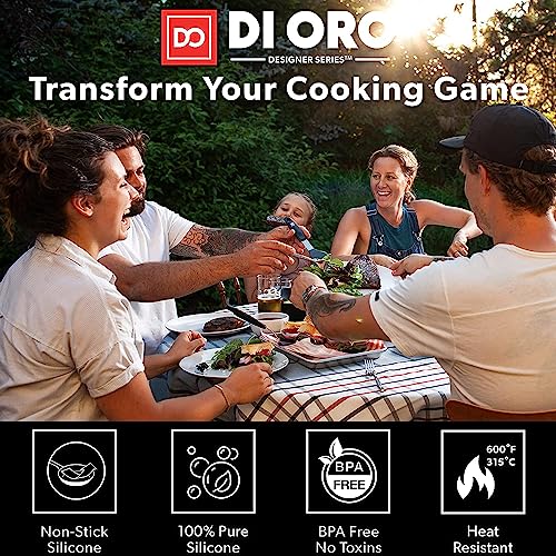 DI ORO Silicone Turner Spatula Set - 600F Heat Resistant, 6-Pc Black - size: Ultimate Set
