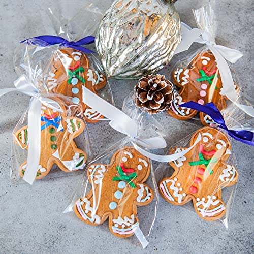 Morepack Cellophane Treat Bags 5x7 In 200 PCS Cookie Bags with Twist Ties - size: 5x7 Inch (Pack of 200)