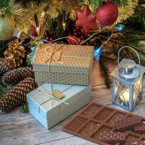 Chocolate Molds, 2Pcs Mini Silicone Chocolate Bar Mold with 100Pcs Bags, Break Apart Non-stick Small Chocolate Candy Bar Molds Wax Melt Molds for Chocolate Bar - size: 0.4Inch-Depth