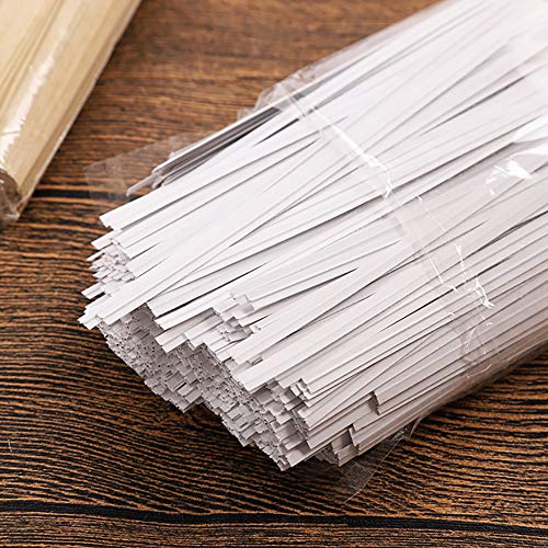 1000 Pcs 6" Paper White Twist Ties Reusable Bread Ties