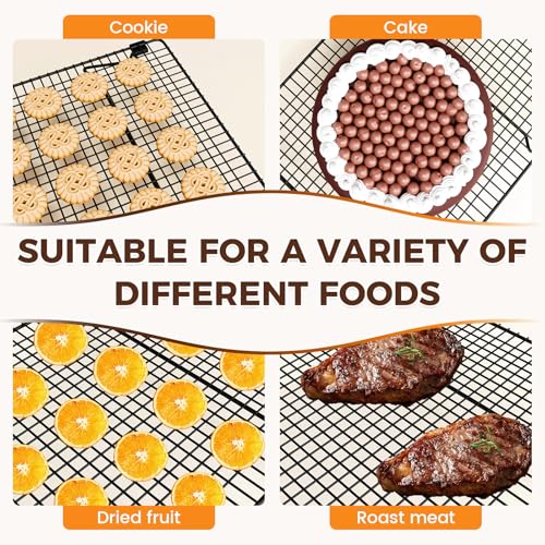 Cooling Racks for Cooking and Baking, 3-Tier Stackable 17x11 Inch - size: 17"x11"
