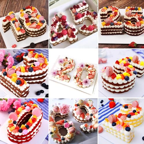 Ducodocu Silicone Number Cake Pan Large 3D Number Cake Mold Baking Forms Novel Cake Tins DIY Baking Mold for 15/51th Birthday Wedding Anniversary 10 inch Number of 1&4 Grey, Purple - size: 1&4