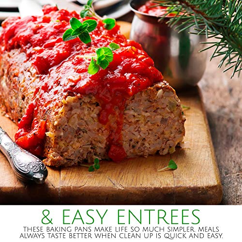 PLASTICPRO [2 Lb 10 Pack Disposable Loaf Pans Aluminum Tin Foil Meal Prep Bakeware - Cookware Perfect for Baking Cakes, Bread, Meatloaf, Lasagna 2 Pound 8.5'' X 4.5'' X 2.25'' - size: 2 Pound